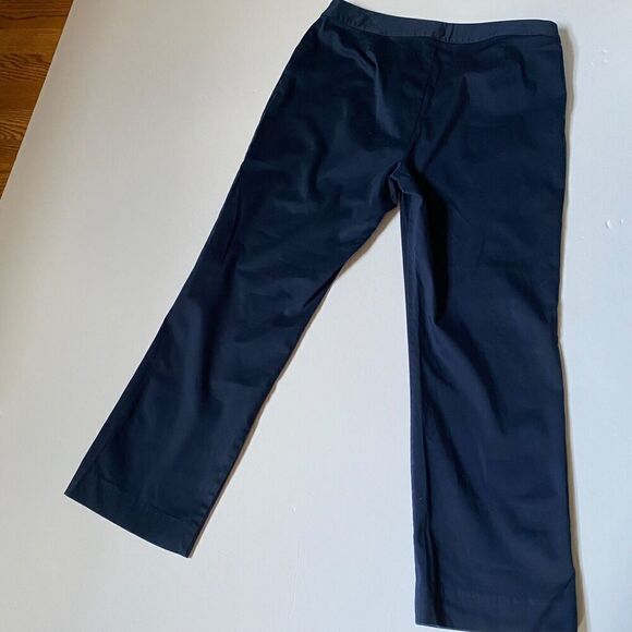 Ralph Lauren Womens Navy Blue Pant Straight Leg Cotton Stretch Size 12P Used - Picture 4 of 16